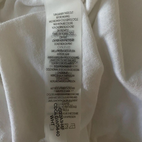 Calvin Klein T-Shirt Dress Rainbow Paint Logo Pockets Cinched Size L - 90’s Vibe - Picture 5 of 6